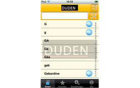 Die ''Duden-App'' für iPhone, iPad und iPod.